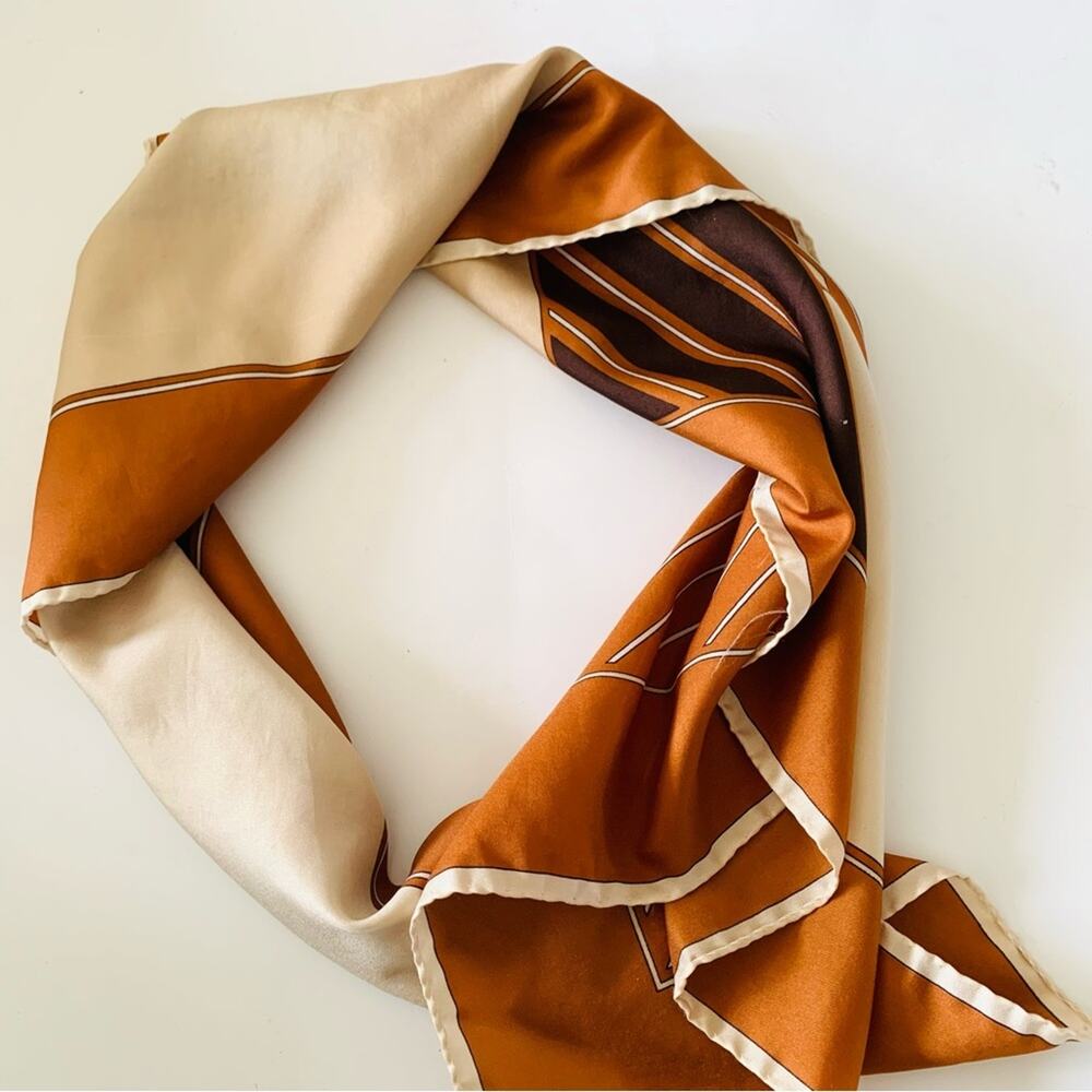 Leonardi Brown Multicolor Vintage Scarf